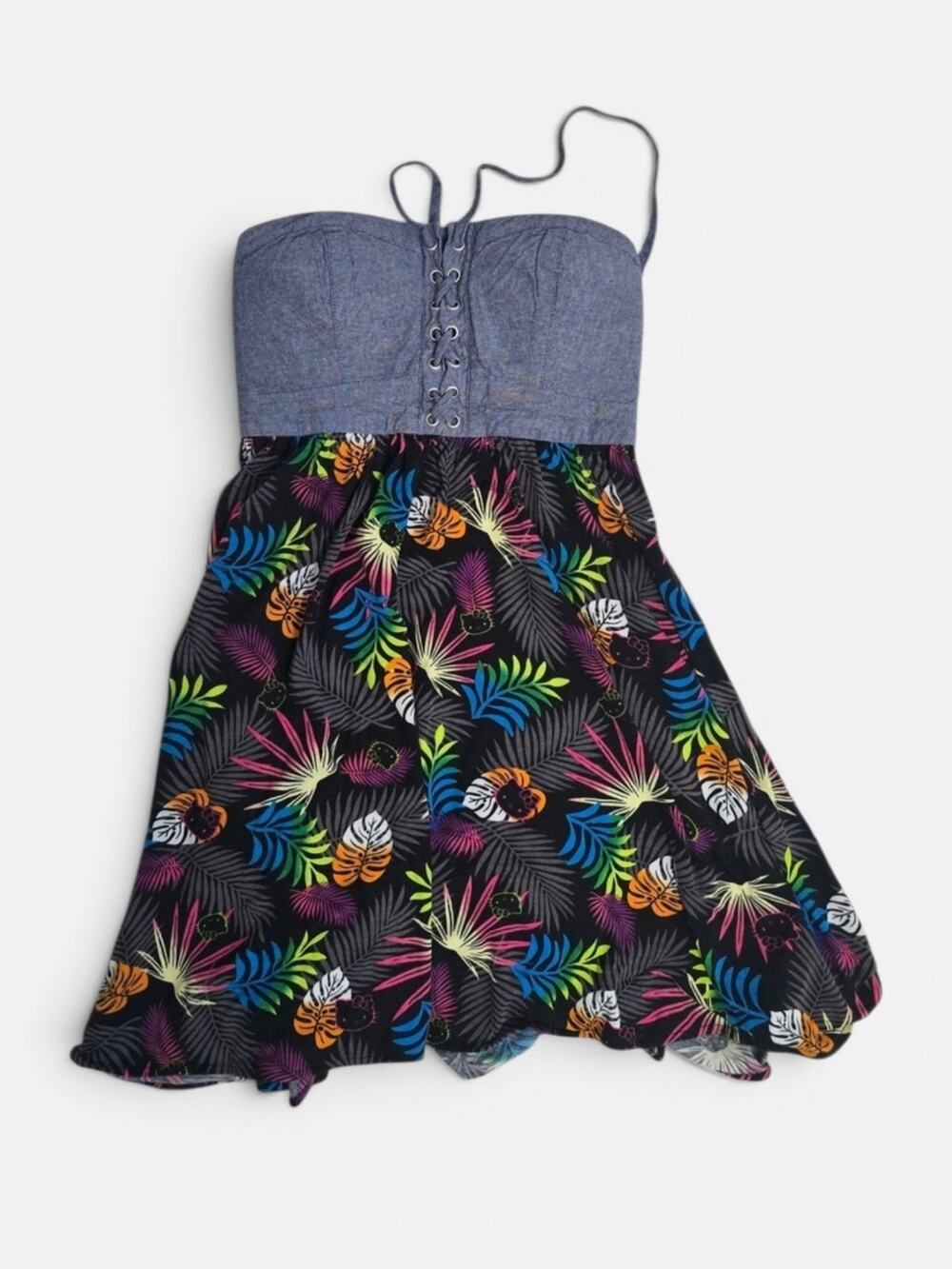 Hello Kitty  Girlhood Floral McBling‎ Strapless Dress Small